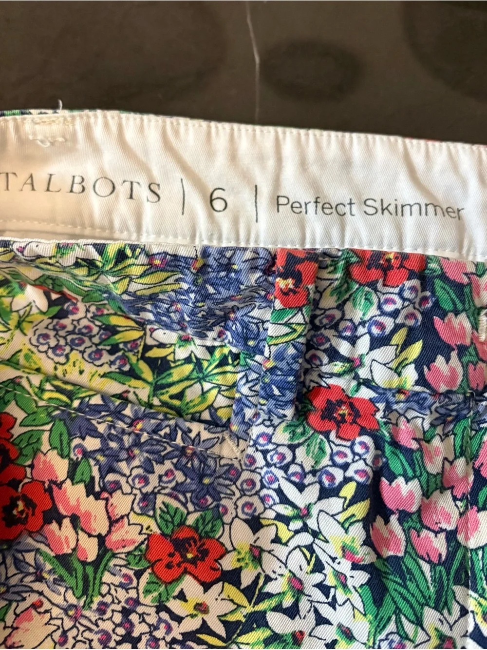 Talbots Perfect Skimmer Pedal Pusher Floral Pants Size 6 Spring Bloomcore Beachy - Picture 8 of 13
